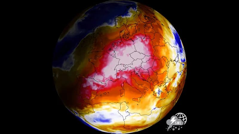 Устойчивый тепловой купол расширяется на восток: жара выше +40 °C охватывает Центральную Европу и Балканы