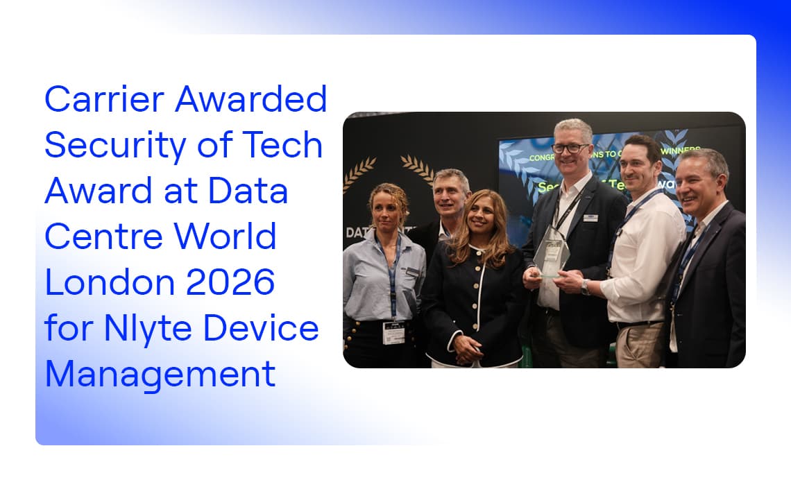 Carrier получила награду «Безопасность технологий» на Data Centre World London 2026 за систему управления устройствами Nlyte.